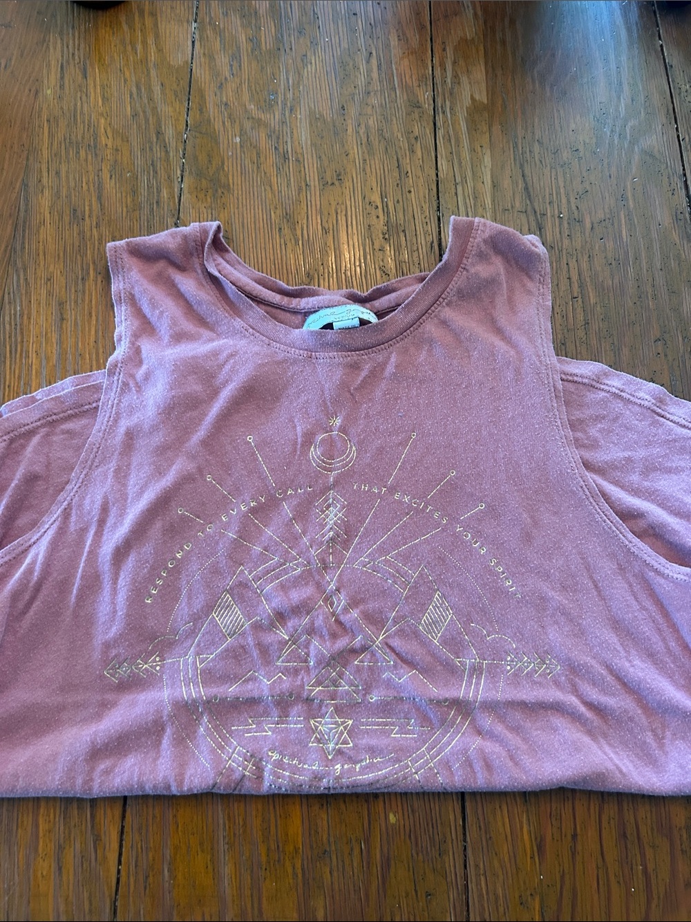 Spiritual Gangster Washed Mauve Graphic Muscle Tank